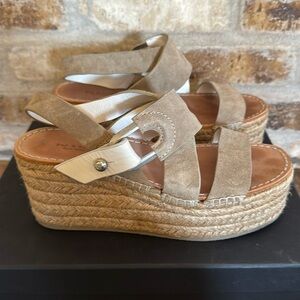 LN Rag & Bone August Suede Wedge Platform Espadrille Sandals 36 Sz 6